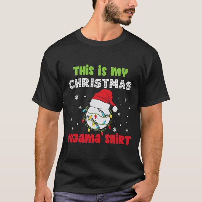 Das ist mein Weihnachts-Pajama Baseball-Funny T-Shirt (Vorderseite)