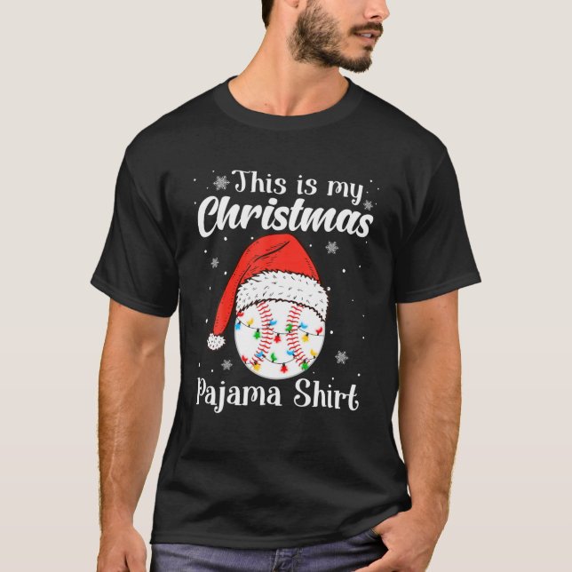 Das ist mein Weihnachts-Pajama-Baseball-Sport-Love T-Shirt (Vorderseite)
