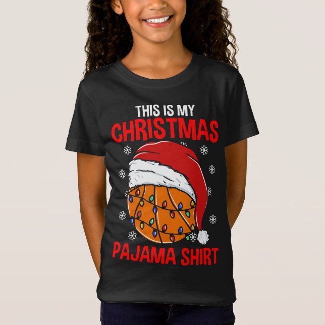 Das ist mein Weihnachts-Pajama-Basketball-Spieler  T-Shirt (Vorderseite)