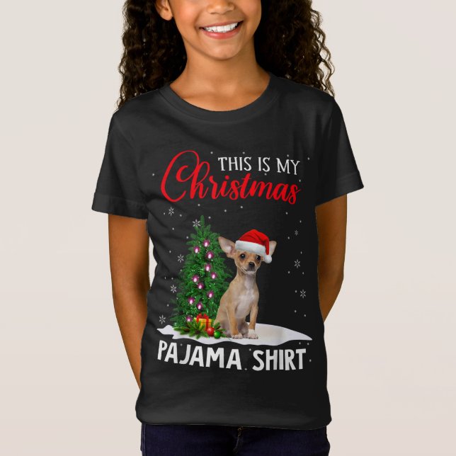 Das ist mein Weihnachts Pajama Chihuahua Xmas Dog  T-Shirt (Vorderseite)
