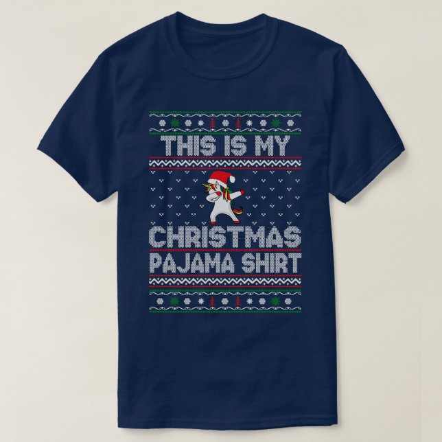 Das ist mein Weihnachts-Pajama-Einhorn T-Shirt (Design vorne)