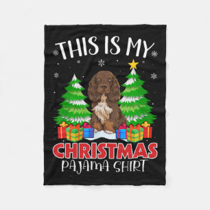 Das ist mein Weihnachts Pajama Field Spanier Hund  Fleecedecke