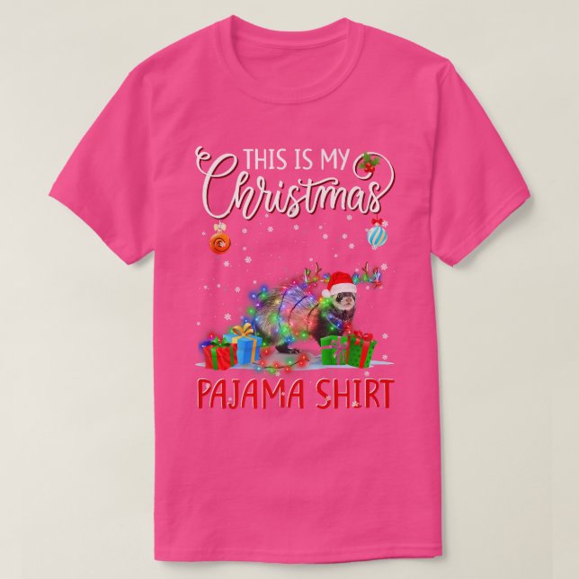 Das ist mein Weihnachts-Pajama-Frettchen-Lied T-Shirt (Design vorne)