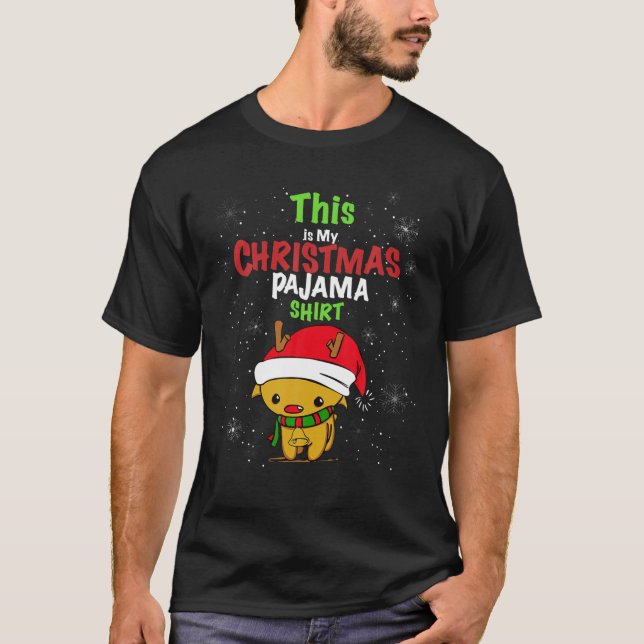 Das ist mein Weihnachts-Pajama-Funny-Rentier-Kind T-Shirt (Vorderseite)