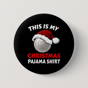 Das ist mein Weihnachts Pajama Funny Volleyball Xm Button