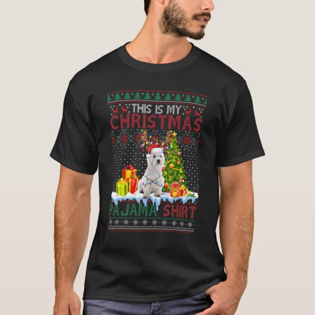Das ist mein Weihnachts Pajama Funny Westie Xmas h T-Shirt (Vorderseite)