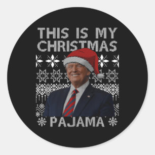Das ist mein Weihnachts Pajama Funny Xmas Match Tr Runder Aufkleber