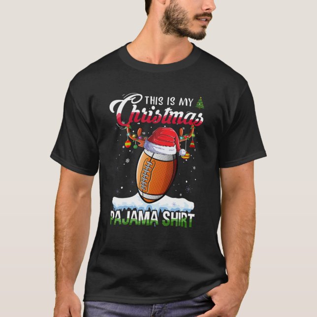 Das ist mein Weihnachts-Pajama-Fußball-Weihnachtsl T-Shirt (Vorderseite)