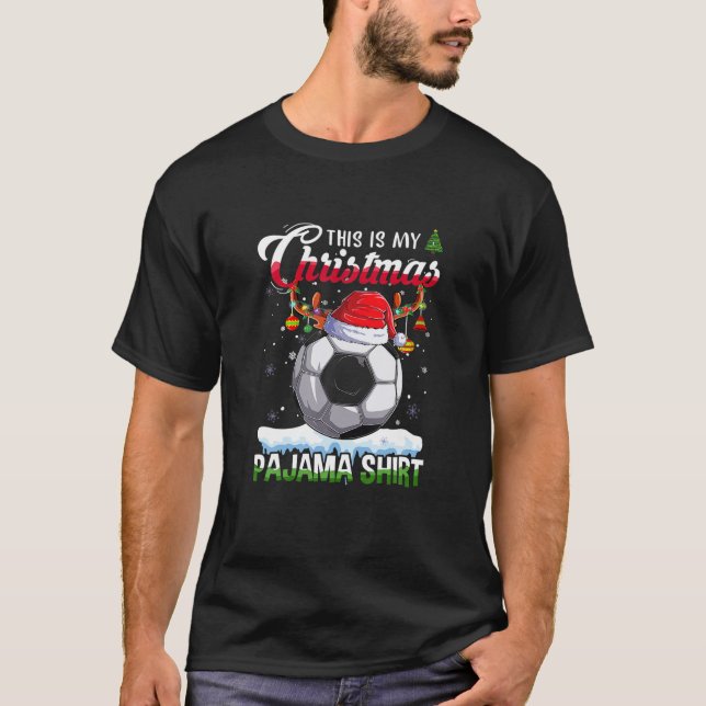Das ist mein Weihnachts-Pajama-Fußball-Weihnachtsl T-Shirt (Vorderseite)
