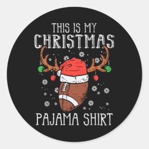 Das ist mein Weihnachts-Pajama-Fußball-Weihnachtss Runder Aufkleber