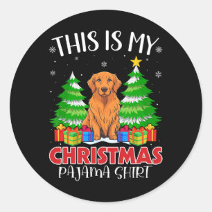 Das ist mein Weihnachts Pajama Golden Retriever Do Runder Aufkleber