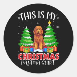 Das ist mein Weihnachts Pajama Goldendoodle Dog Xm Runder Aufkleber