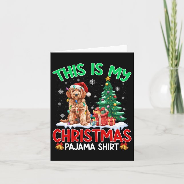 Das ist mein Weihnachts Pajama Goldendoodle Hund L Karte (Vorderseite)