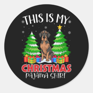 Das ist mein Weihnachts Pajama Great Dane Dog Xmas Runder Aufkleber
