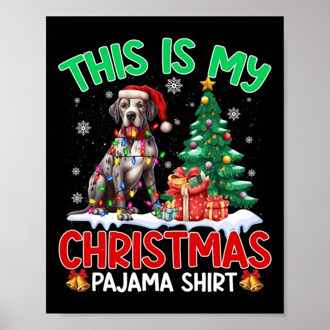 Das ist mein Weihnachts Pajama Great Dane Dovers L Poster (Vorne)