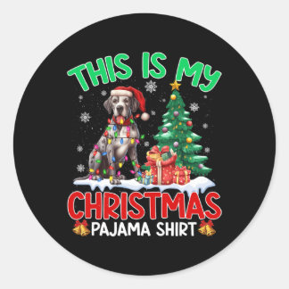 Das ist mein Weihnachts Pajama Great Dane Dovers L Runder Aufkleber
