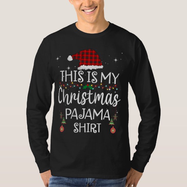 Das ist mein Weihnachts-Pajama-Karierter Hut T-Shirt (Vorderseite)