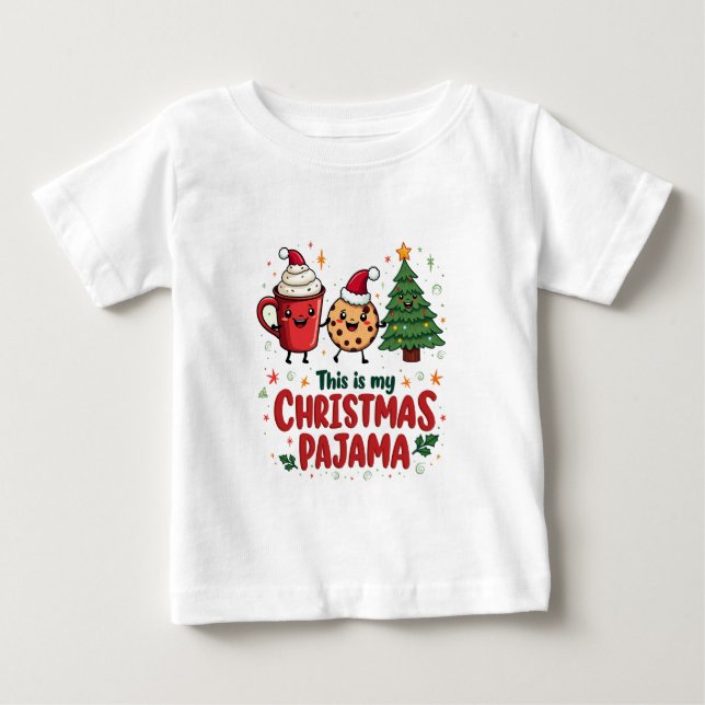 Das ist mein Weihnachts-Pajama-Kekse Heiße Schokol Baby T-shirt (Vorderseite)