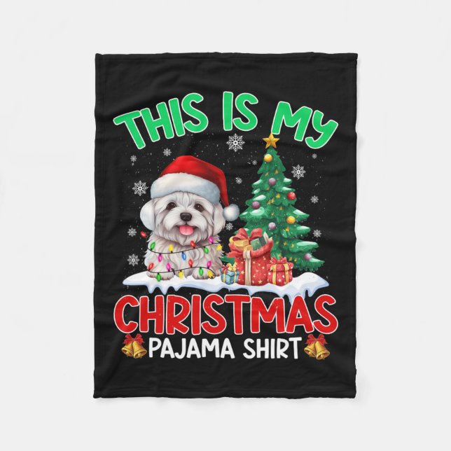 Das ist mein Weihnachts Pajama Maltese Dog Lovers  Fleecedecke (Vorderseite)