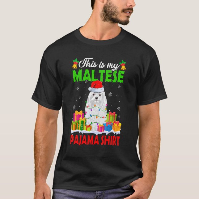 Das ist mein Weihnachts-Pajama-Malteser Hund T-Shirt (Vorderseite)