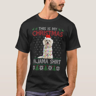 Das ist mein Weihnachts-Pajama-Malteser Lichthund T-Shirt