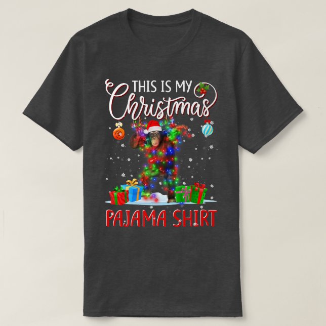 Das ist mein Weihnachts Pajama Monkey Christmas Li T-Shirt (Design vorne)