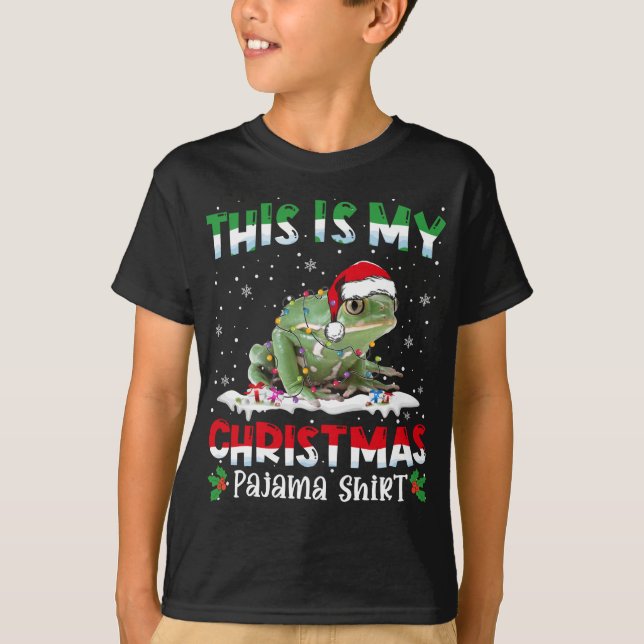 Das ist mein Weihnachts-Pajama Niedliche Froschtie T-Shirt (Vorderseite)