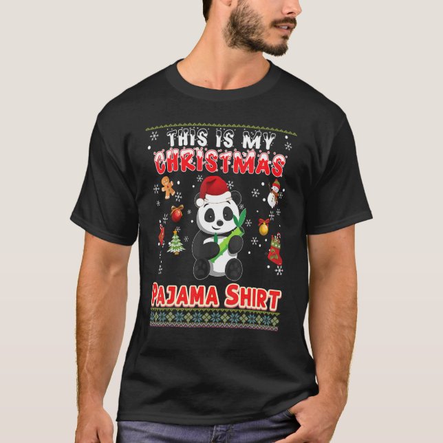 Das ist mein Weihnachts-Pajama Panda, der mich häs T-Shirt (Vorderseite)