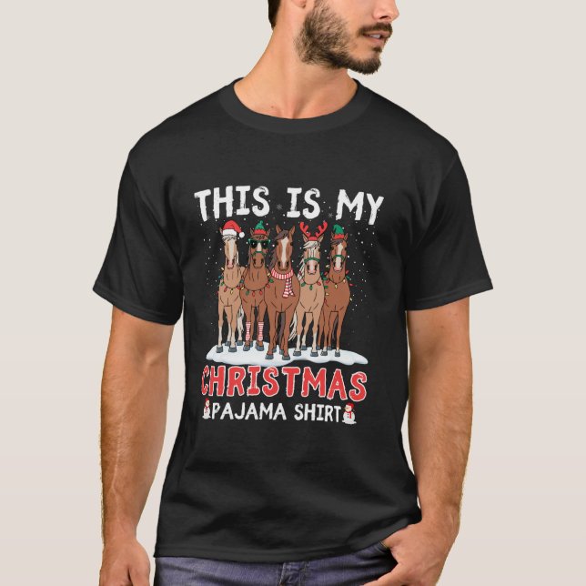 Das ist mein Weihnachts-Pajama-Pferd Lover Match B T-Shirt (Vorderseite)