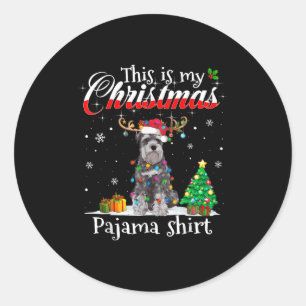 Das ist mein Weihnachts Pajama Schnauzer Lover Dog Runder Aufkleber