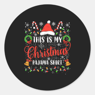 Das ist mein Weihnachts-Pajama-Shirt, das witzig p Runder Aufkleber