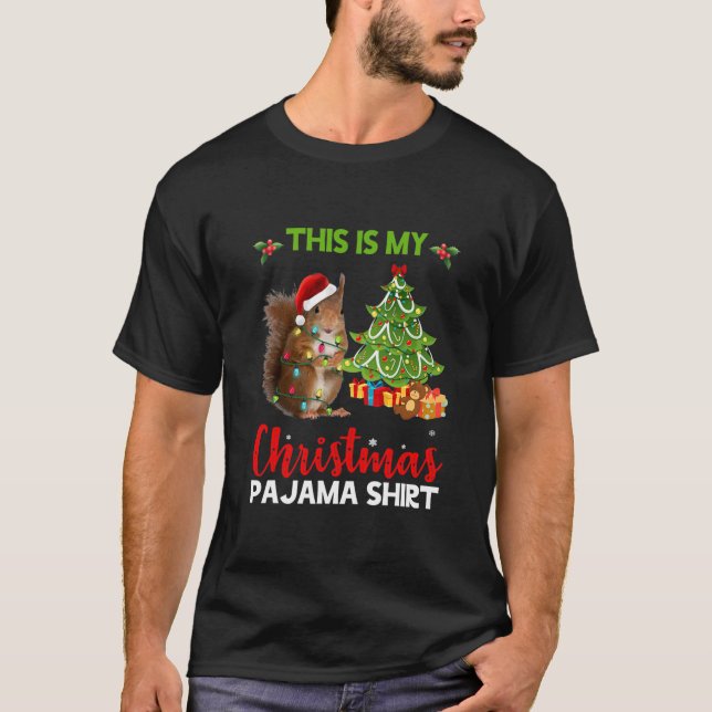 Das ist mein Weihnachts-Pajama-Shirt-Eichhörnchen  T-Shirt (Vorderseite)