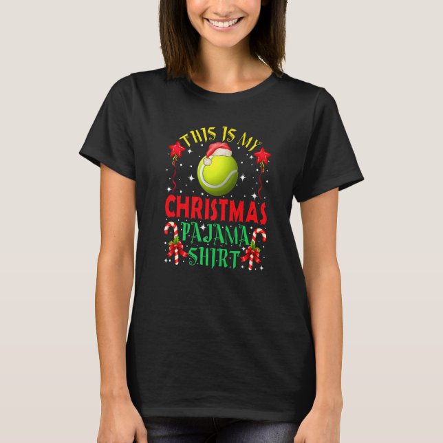 Das ist mein Weihnachts-Pajama-Shirt Funny Tennis  T-Shirt (Vorderseite)