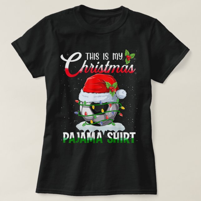 Das ist mein Weihnachts-Pajama-Shirt-Fußball-Catch T-Shirt (Design vorne)