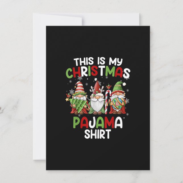 Das ist mein Weihnachts-Pajama-Shirt Gnome Gnome X Einladung (Vorderseite)