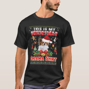 Das ist mein Weihnachts-Pajama-Shirt Papillon Dog T-Shirt