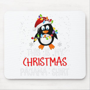 Das ist mein Weihnachts-Pajama-Shirt Pinguine Sant Mousepad