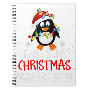 Das ist mein Weihnachts-Pajama-Shirt Pinguine Sant Notizblock