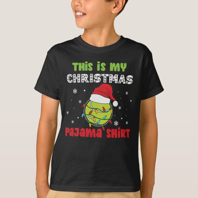 Das ist mein Weihnachts-Pajama-Shirt-Tennis-Thema T-Shirt (Vorderseite)