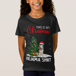 Das ist mein Weihnachts-Pajama-sibirischer Husky-W T-Shirt