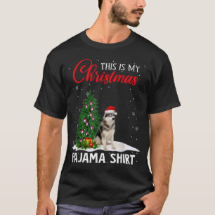 Das ist mein Weihnachts-Pajama-sibirischer Husky-W T-Shirt