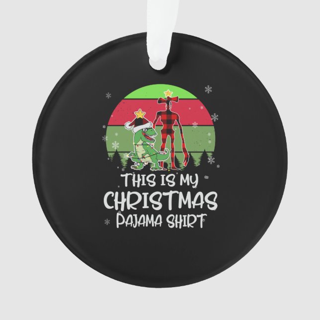 Das ist mein Weihnachts Pajama Siren Kopf Trex Rex Ornament (Vorderseite)