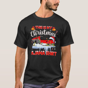 Das ist mein Weihnachts Pajama Snowmobiling Santa T-Shirt