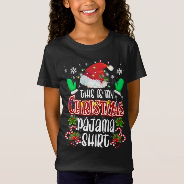 Das ist mein Weihnachts-Pajama-Strumpf Hat Santa F T-Shirt (Vorderseite)