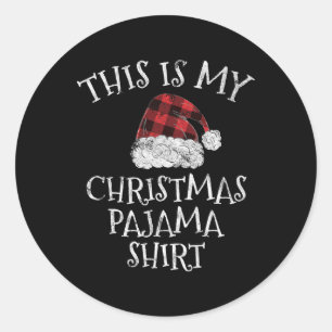 Das ist mein Weihnachts-Pajama-Weihnachts-Kariert Runder Aufkleber