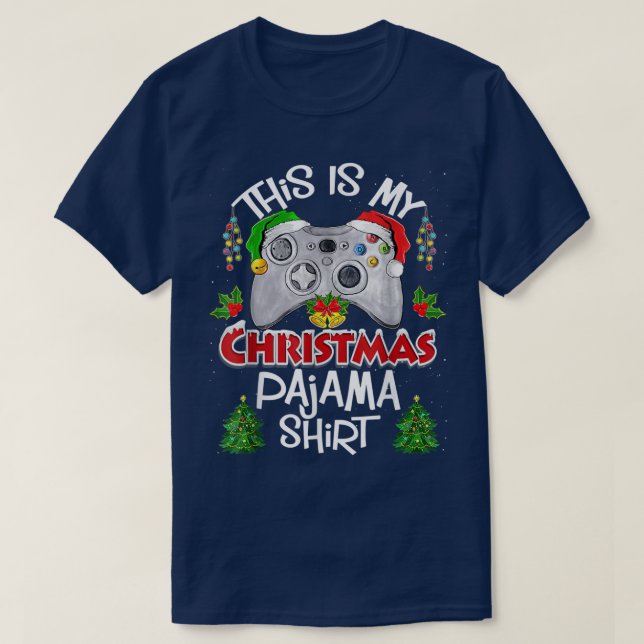 Das ist mein Weihnachts-Pajama-Weihnachtsmannmütze T-Shirt (Design vorne)