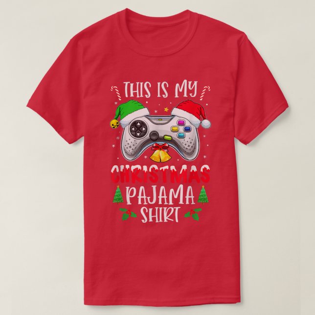 Das ist mein Weihnachts-Pajama-Weihnachtsmannmütze T-Shirt (Design vorne)