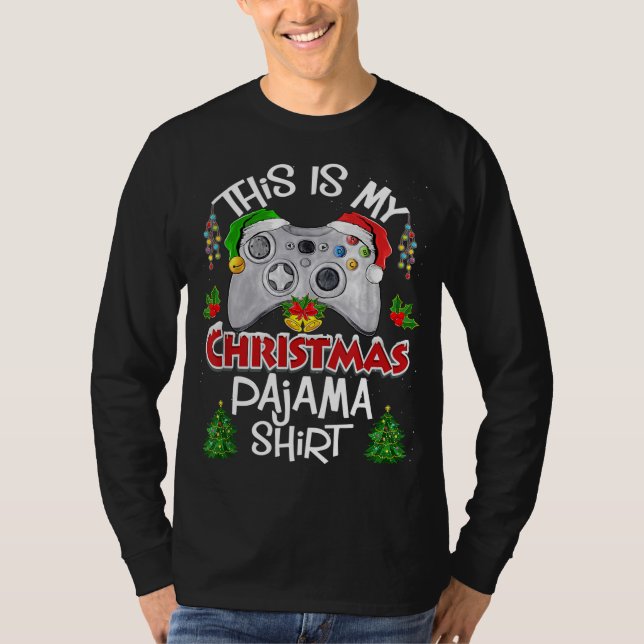 Das ist mein Weihnachts-Pajama-Weihnachtsmannmütze T-Shirt (Vorderseite)