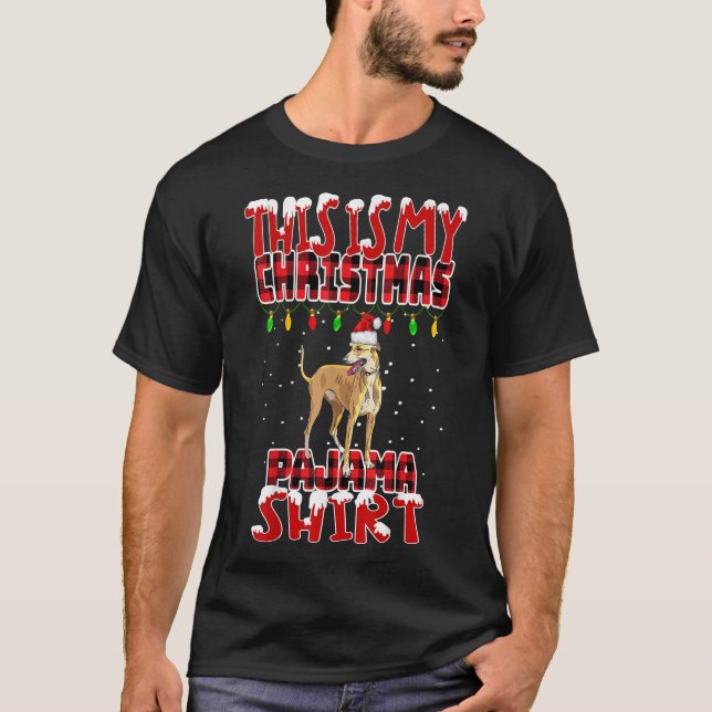 Das ist mein Weihnachts-Pajama-Windhund-T - Shirt (Vorderseite)