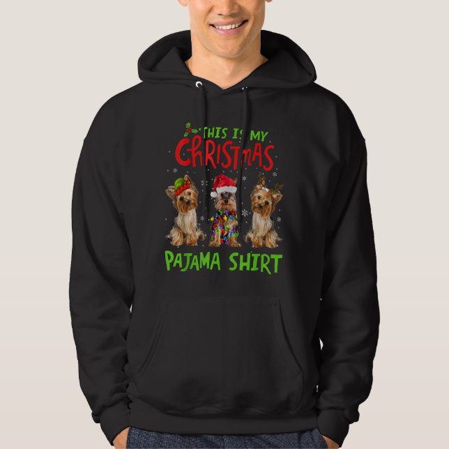 Das ist mein Weihnachts Pajama Yorkie Dog Funny Xm Hoodie (Vorderseite)